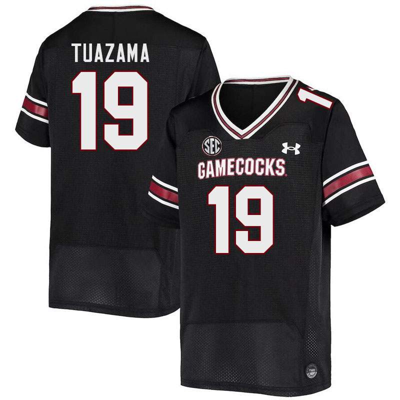 Men #19 Drew Tuazama South Carolina Gamecocks 2023 College Football Jerseys Stitched-Black